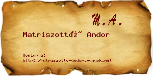 Matriszottó Andor névjegykártya